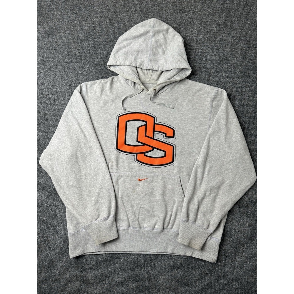 Mens Hoodie Nike Team Oregon State Beavers Grey Logo, Size L